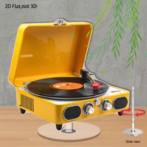 TEMU 2D 평면, 휴대용 레트로 턴테이블 주크박스 - 회전 가능한 오픈 리드 그라모폰 레코드 플레이어, 아크릴 베이스 & 빈티지 음악 시스템, 파티/DJ 세트용 - 비닐 레코드 호환, 이벤트, 향수 어린 음향 시스템, 2D 평면