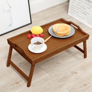 TEMU 다기능 대나무 접이식 쟁반, 휴대용 접이식 작은 테이블, 견고하고 안정적인 디자인, 차 접시/조식 식탁/노트북 테이블/간식 테이블/과일 쟁반/야외 야외 식탁에 적합해요.