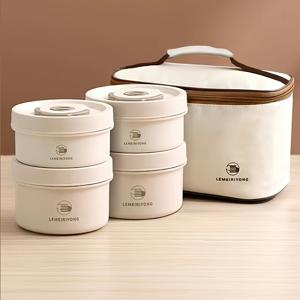 TEMU SUS304 스테인리스 스틸 도시락은 전자레인지 사용 가능, 다층 구조로 제작되었으며, 사무직 근로자를 위해 설계되었으며, 보온 덮개가 함께 제공됩니다. 도시락을 데우기에 적합하며, 야외 음식 보관을 위한 칸막이가 있습니다.