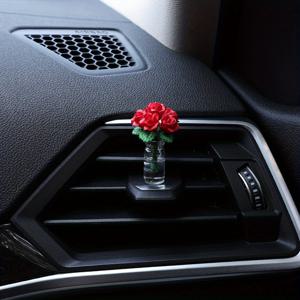TEMU 1개 미니 인공 장미 화병 - 진한 핑크/레드/옐로우, DIY 랜드스케이프, 차량 대시보드 장식, 창의적인 공예 선물 액세서리용 리얼리스틱 화분 모델, 장미 꽃 장식