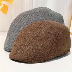 TEMU 남성용 모자 2종 세트입니다. 단색 베레모와 편안하고 통기성이 좋은 오리 깃털 모자로 봄, 여름에 적합합니다. 영어 레트로 스타일의 짧은 챙은 커플에게 패셔너블하고 독특하며 캐주얼 복장 및 일상적인 사용에 적합합니다.