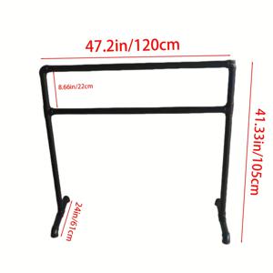 TEMU 휴대용 발레 바, 41.3인치 높이 스탠딩 금속 더블 댄스 폴, 무거운 운동 지원 및 스트레칭 훈련 장비 - 블랙