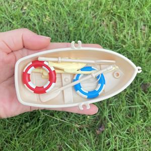 TEMU 수영 링이 있는 작은 낚시 보트 모형, 어항 조경을 위한 미니어처 장식품, 낚시 보트를 시뮬레이션하는 수족관 장식 및 데스크탑 미니 장식.|인테리어소품