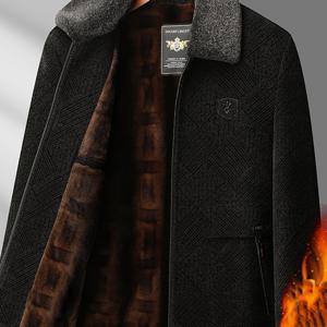 TEMU 남성용 셔닐 느낌의 인조 퍼 칼라 겨울 코트 - 라펠 재킷, 충전재 포함, 블랙/브라운/커피 톤, 포켓 & 클래식 노치 칼라 - 추운 날씨용 아우터웨어 (드라이클리닝 전용) 정장 & 캐주얼 착용