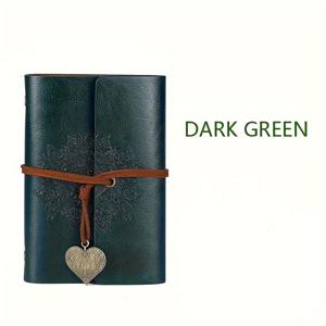 TEMU 여행 다이어리, 비즈니스 루즈리프 플래너, 휴대용 다이어리에 적합한 빈티지 하트 모양 펜던트 노트북 (스트랩 포함)