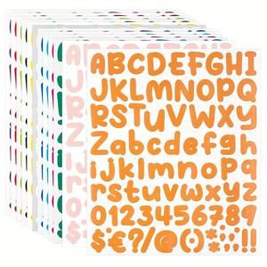 TEMU 12장/972개 1인치 비닐 컬러 알파벳 숫자 스티커, 자체 접착 방수 사무실 스티커, 사무실, 학교 및 가정 로고 스티커에 적합한 게시판 장식