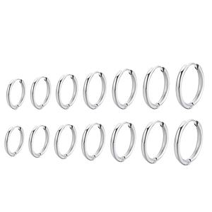 TEMU 여성을 위한 연골 소형 후프 귀걸이 7쌍 세트, 남성을 위한 스테인리스 스틸 소형 힌지 귀걸이 세트, 멀티 홀 피어싱 귀마개 코 입술 링에 적합한 이어 스터드 8mm 10mm 12mm 14mm 16mm 18mm 20mm 여성용 귀걸이 세트, 여자친구에게 완벽|피어싱