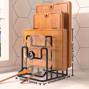 TEMU 주방 절단판 랙 절단판 절단판 홀더-장치 테이블 다층 보관용기 커버 랙 가정용 보관 랙 브래킷