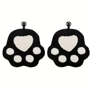 TEMU 차량 앞좌석용 고양이 발 모양 시트 쿠션 2개 세트. 귀여운 플러시 디자인, 스타일리시하고 고급스러운 실내 장식 액세서리.