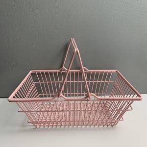 TEMU 핑크 메탈 보관 바구니, 리본 핸들 - 화장품, 보석, 가정용품을 위한 다목적 책상 정리함, 기숙사 방 장식, 보석 보관|장식 보관|강력한 구조, 보석 정리함 바구니, 선반 바구니