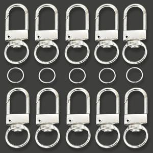 TEMU 100개 합금 회전형 키체인 & S-링 세트, 20개의 열쇠와 80개의 고리 DIY 팔찌 수공예용, U자형 랍스터 클립 커넥터 휴대폰 이어폰 케이블 연결재 강아지 목줄 코드 끝단 루프 가방 사슬 펜던트 메탈 스냅버클 인형 장식품|키링|인형키링