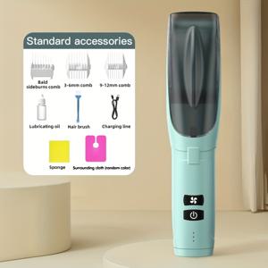 TEMU 어린이용 전기 이발기, 십대용 헤어 트리머, 자동 흡입 기능으로 조용한 가정용 그루밍, 스마트 진공 시스템, 휴대용 USB 충전식, 스타일링 용이 및 엉킴 방지, 제한된 빗 세트가 포함된 전문가용 전기 면도기