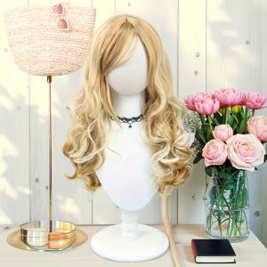 TEMU 롱 믹스 블론드 가발, 고온 섬유 합성 머리카락 앞머리 포함, 애니메이션 컨벤션, 할로윈 드레스업 가발 & 카니발 & 데일리 웨어, 자연스러운 룩 코스프레 헤어 3가지 색상 선택 24인치