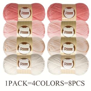 TEMU 8pcs 마카론 컬러 야른, 4줄 무게 400g/, 스카프, 스웨터, 가방, 담요, 여행 가방, 여름 가을 DIY 공예, 초보자 세트|뜨개실