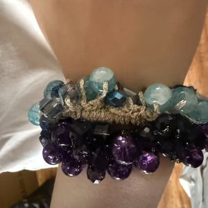 TEMU 2pcs 여성용 우아한 비즈 헤어 타이 - 스파클링 보석 헤어 클립, 텔, 보라색, 핑크, 블루, 블랙, 오렌지 & 레드, 핸드메이드 헤어 액세서리, 데이 & 특별한 기념일, 귀여운 헤어 액세서리, 축제 헤어피스, 생생한 헤어핀, 손수 제작된 조각품