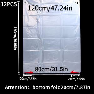 TEMU 10개/5개입 초대형 투명 플라스틱 보관 백 - 방수 방진 방습 의류 백, 담요 봉제 인형 침구 보관 백 - 신학기, 이사, 기숙사, 침대 정리, 포장 및 옷장 정리에 적합