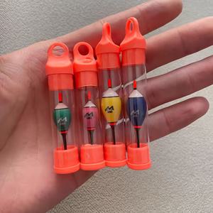 TEMU 작은 낚시 부버 2개 세트 – 얕은 물(강, 연못)에서 안전한 오렌지색 팁과 밝은 디자인 – 담수 및 해수 모두 사용 가능, 가볍고 컴팩트하며 자연스러운 나무 외관 – 송어, 배스 잡이에 적합