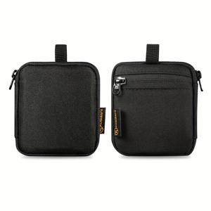 TEMU WESSLECO 미니 EDC 멀티툴 포켓 오거나이저 파우치 - 헤비듀티 블랙 EDC 케이스, MOLLE 호환 스트랩, 지퍼 클로저 & 카드 홀더 포함, 아웃도어, 캠핑, 하이킹, 여행용 장비 (공구, 현금, 다중 수납)