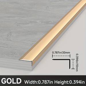 TEMU L자형 알루미늄 합금 코너 보호대 6개 세트 (각 90cm/35.43인치). 벽 모서리, 계단, 문틀 및 가구 모서리를 보호하기 위해 설계되었습니다. 충돌 방지 기능, 설치 및 녹 방지 특징이 있습니다.