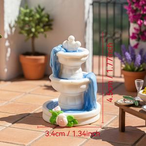 TEMU 미니어처 유럽 분수 모형 - 요정 정원, 분재, 테라리움, 인형집, 디오라마, 젠 가든 장식, 수제 공예