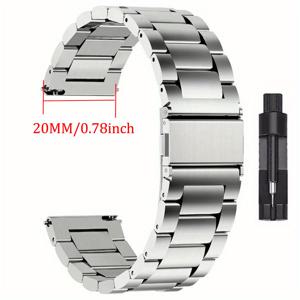 TEMU Xiaomi Redmi Watch 5 Active/Lite 및 Huawei Watch GT2, 3, 4, 5에 적합한 20mm 및 22mm 사이즈의 메탈 시계 밴드. Samsung Galaxy Watch 5, 6, 7용 퀵 릴리스 교체 스트랩.