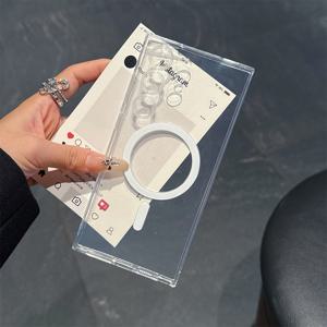 TEMU 휴대폰 케이스 - 트렌디한 디자인과 높은 미적 감각을 갖춘 스타일리시하고 고급스러운 무선 마그네틱 투명 휴대폰 케이스. 삼성 Note 10/Note 20/S20/S20FE/S20ULTRA/S20PLUS/S21/S21FE/S21PLUS/S21ULTRA/S와 호환됩니다.