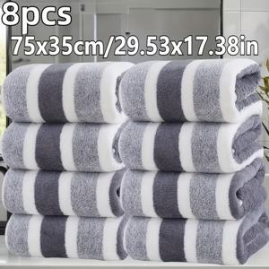 TEMU 두꺼운 산호 양털로 제작된 8개 세트의 대형 타월입니다. 다양한 색상의 초극세사 섬유가 특징입니다. 매우 부드럽고 흡수성이 뛰어나며, 빠른 건조 시간으로 욕실, 샤워, 호텔, 헬스장 등에 이상적입니다.|샤워타올