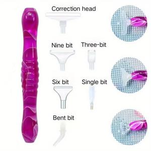 TEMU 5D 다이아몬드 페인팅 펜 수지 포인트 다이아몬드 펜 수제 도구 포인트 다이아몬드 헤드 멀티 펜 팁 액세서리 세트 네일 도구