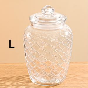 TEMU 1개 밀폐 유리 보관용기 뚜껑 포함 - 사탕, 쿠키, 피클 등에 완벽 - 재사용 가능, 크리스마스 & 할로윈용 라운드 주방 정리함