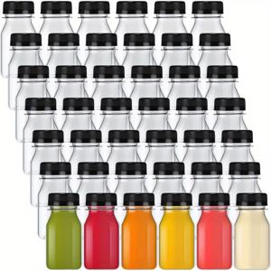 TEMU 20개 4oz 투명 플라스틱 액체 바이알 병 (뚜껑 포함) - 냉동 보관 가능, 과일 주스, 우유, 스무디, 물 등을 위한 투명 음료 용기 - 제거용으로 적합