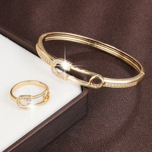 TEMU 스타일리시 핀 디자인 여성용 팔찌와 반지 세트