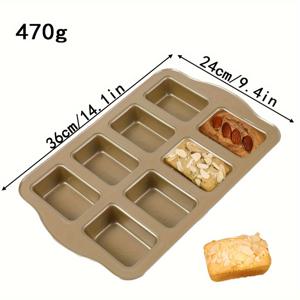 TEMU 싱글/더블 팩 8구 직사각형 토스트 몰드 - 브라우니, 파운드 케이크, 햄버거 번, 빵용 - 논스틱 베이킹 팬, 케이크 몰드, 크리스마스 주방용품, 베이킹 몰드, 주방 액세서리, 신제품 소형 빵 몰드, 베이킹 도구