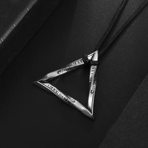 TEMU 1개 스타일리시 모비우스 러브 무한 루프 기하학 숫자 펜던트 목걸이, 가죽 코드 포함, 남녀 모두를 위한 로맨틱 주얼리 선물.