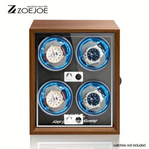 TEMU 1개 ZOEJOE 자동 시계 와인더, 조용한 모터 & USB 작동, 4단계 회전 모드, 뚜껑 개방 정지 기술, 메모리폼 패드 & 블랙 월넛, 시계용 - USB 시계 회전기