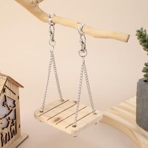 TEMU 햄스터 장난감, 벨이 달린 나무 그네, 반려쥐용 천연 목재 그네, 드워프 시리아 햄스터, 친칠라, 저빌