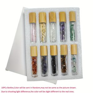 TEMU 10개 천연 옥 롤러 병 세트 - 10ml 유리 재충전 가능 롤온 용기, 뚜껑 및 보석 어플리케이터, 에센셜 오일용, 여행용 - 사전 희석 블렌드, 오일 (손세척 전용)