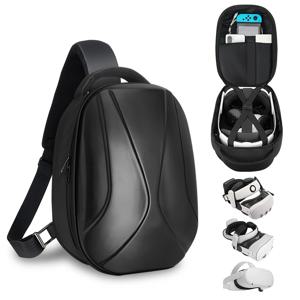 TEMU BOBOVR S3PRO/M3PRO Meta Quest 3/3s/Quest 2와 호환되는 SARLAR 캐리 케이스, Elite 헤드 스트랩 및 컨트롤러 액세서리용 확장 용량 숄더 슬링 백팩, 편안한 여행을 위한 울트라 유니크 디자인