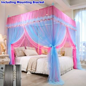 TEMU 1개 레이스 스타일 이중 레이어 메시 모기장, 로맨틱 레이스 사각형 상단 디자인. 이중 레이어 메시로 모기 및 곤충에 대한 보호력을 향상시킵니다. 이 사각형 모기장은 설치가 용이하며 모든 계절에 사용할 수 있습니다.