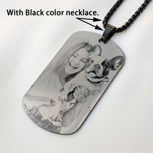 TEMU 개인 맞춤 사진 개 추모 장식 목걸이 CJN001