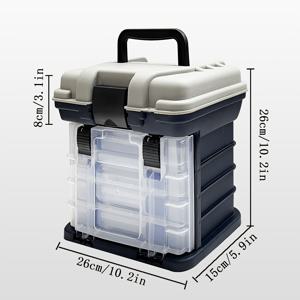 TEMU 투명 서랍과 인체공학적 손잡이가 있는 5단 다목적 보관함 - 낚시용품, 루어, 보트 장비, 도구, 화장품, 주얼리, 차고 및 여행 액세서리를 위한 내구성 플라스틱 정리함, 구조화된 구획 디자인, 안전한 잠금 클로저, 견고한 구조, DIY 애호가를 위한 홈 오거나이징