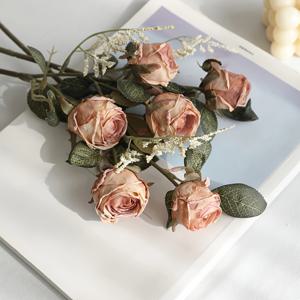 TEMU 3개, 빈티지 인공 장미 짧은 줄기, 말린 모양의 장식용 꽃, 홈 데코, 결혼식 및 약혼, 호텔 로비 디스플레이, 침실 장식, 식탁 중앙 장식