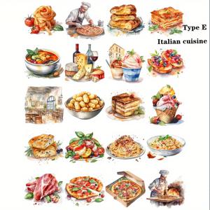 TEMU 서양 휴일 6가지 종류, 이탈리아 요리, 멕시코 요리, 일본 수시, 아시아 음식 시리즈를 특징으로 하는 플래너 장식용 스티커. 스크랩북, 저널링, 사진 앨범 및 학교 공예 프로젝트에 적합합니다.