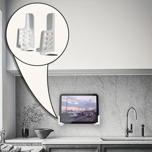 TEMU 범용 태블릿 벽걸이 - iPhone/태블릿/iPad/킨들/전자책에 적합 - 접착제 또는 나사로 고정 가능 - 케이블 관리 기능이 있는 침대 옆 전화 충전 벽걸이