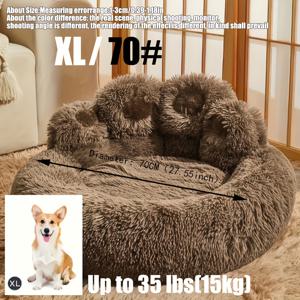TEMU 귀여운 곰돌이 발 강아지 침대 & 고양이 둥지 - 곰돌이 발 디자인의 부드럽고 따뜻한 사계절용 애완 동물 침대, 미끄럼 방지 바닥, 내구성 좋은 PP 소재, 소형/중형/대형 강아지 & 고양이를 위한 다양한 사이즈 옵션, 포근한 애완 동물 가구 | 재미있는 디자인 | 플러시 폴리에스터 침대