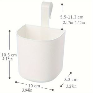 TEMU 클래식 스타일 플라스틱 매달려 있는 보관 바구니 창문 보기 - 뚜껑 열림, 벽걸이식 욕실 정리함 칫솔, 치약, 면도기 - 흰색