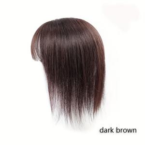 TEMU 3D 프렌치 헤어 토퍼와 앞머리 클립, 얇은 머리용 헤어 피스, 탈모 커버, 회색 머리용