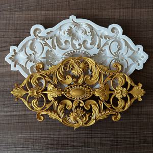 TEMU 1pc, 튼튼한 두꺼운 레이스 패턴 실리콘 레진 모양, DIY 클레이 석고 레진 공예 용품 모델, 레트로 바로크 스크롤 리프 펀당 모양, DIY 케이크 장식 및 베이킹 3D 캔디 초콜릿 모양, 주방 가제트 및 액세서리