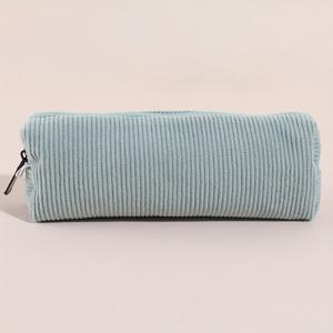 TEMU 1개 빈티지 코듀로이 필통 - 단일층 솔리드 컬러 스테이션러리 정리함, 탄력 있는 클로저, 혼합 색상 사무실 및 책상용 액세서리, 책상용 연필 홀더, 작업 공간 조직화, 심플한 스타일, 부드러운 질감, 기능적 액세서리, 창의적인 전문가용