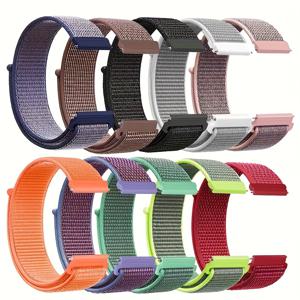 TEMU 10팩 소프트 나일론 솔로 루프 밴드, 삼성 & 화웨이 & 가민 & 화미 & 샤오미 & 포실 & 아너 스마트워치 호환 20mm 22mm 여성 남성용, 통기성 좋은 신축성 있는 브레이디드 스트랩 삼성 4 40mm 44mm, 화웨이 GT3, 코로스 2 프로/ 42mm 46mm 팔찌 워치벨트