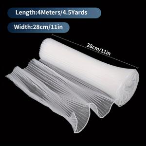 TEMU 진주 가장자리가 장식된 꽃무늬 1개, 부케 포장지, 주름진 웨이브 메쉬, 플로럴, 꽃가게 용품, 수제 꽃 선물 포장용 네트 포장지, 결혼식 및 생일 장식에 적합, 11x157인치 가방 (핑크)